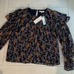 Royal Project Lorelei Ruffle Detail Silk Blouse